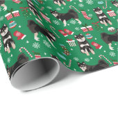 Finnischer Lapphund-Weihnachtshund Geschenkpapier (Rolleneckpunkt)