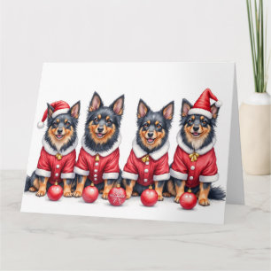 Finnischer Lapphund-Weihnachtskleid Weihnachtsmann Karte