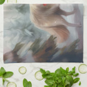 Finnischer Lappund Hund in Schnee Weihnachten Geschirrtuch (Gefaltet)