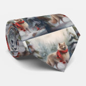Finnischer Lappund Hund in Schnee Weihnachten Krawatte (Gerollt)