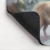 Finnischer Lappund Hund in Schnee Weihnachten Mousepad (Ecke)