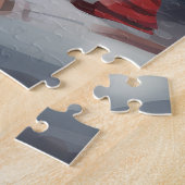 Finnischer Lappund Hund in Schnee Weihnachten Puzzle (Seite)