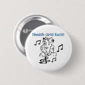 Finnischer Mädchen-Felsen Button (Vorne & Hinten)