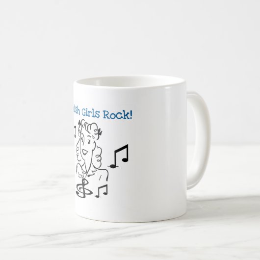 Finnischer Mädchen-Felsen Kaffeetasse (VorderseiteRechts)