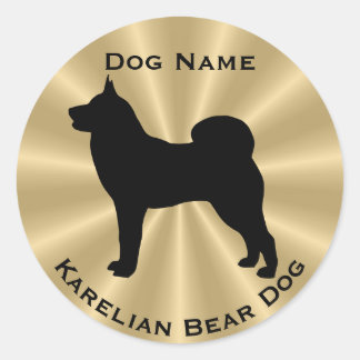 Finnischer National Treasure Karelian Bear Dog Runder Aufkleber