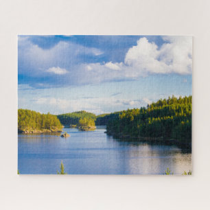 Finnischer See im Sommer Puzzle