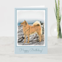 Finnischer Spitz bei Seashore-Malerei - Hundekunst