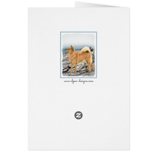 Finnischer Spitz beim Seashore-Gemälde - Hundekuns (Hinten)