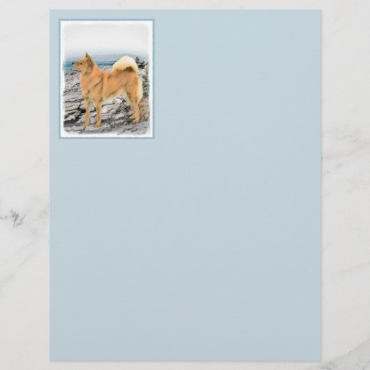 Finnischer Spitz beim Seashore-Gemälde - Hundekuns (Vorderseite)