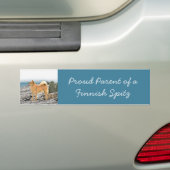 Finnischer Spitz beim Seashore-Gemälde - Hundekuns Autoaufkleber (Auf Auto)