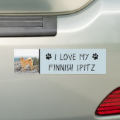Finnischer Spitz beim Seashore-Gemälde - Hundekuns Autoaufkleber (Auf Auto)