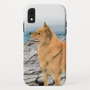 Finnischer Spitz beim Seashore-Gemälde - Hundekuns Case-Mate iPhone Hülle