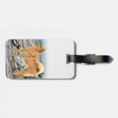 Finnischer Spitz beim Seashore-Gemälde - Hundekuns Gepäckanhänger (Rückseite horizontal)