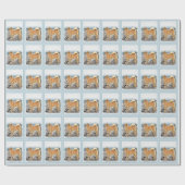 Finnischer Spitz beim Seashore-Gemälde - Hundekuns Geschenkpapier (Flach)