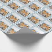 Finnischer Spitz beim Seashore-Gemälde - Hundekuns Geschenkpapier (Ecke)