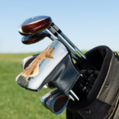 Finnischer Spitz beim Seashore-Gemälde - Hundekuns Golf Headcover (In Situ)