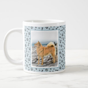 Finnischer Spitz beim Seashore-Gemälde - Hundekuns Jumbo-Tasse
