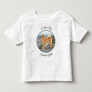 Finnischer Spitz beim Seashore-Gemälde - Hundekuns Kleinkind T-shirt
