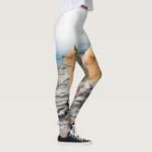 Finnischer Spitz beim Seashore-Gemälde - Hundekuns Leggings (Rechts)