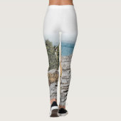 Finnischer Spitz beim Seashore-Gemälde - Hundekuns Leggings (Rückseite)