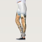 Finnischer Spitz beim Seashore-Gemälde - Hundekuns Leggings (Links)
