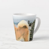 Finnischer Spitz beim Seashore-Gemälde - Hundekuns Milchtasse (Rechte Ecke)