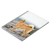 Finnischer Spitz beim Seashore-Gemälde - Hundekuns Notizblock (Linke Seite)