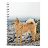 Finnischer Spitz beim Seashore-Gemälde - Hundekuns Notizblock (Vorderseite)