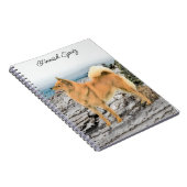 Finnischer Spitz beim Seashore-Gemälde - Hundekuns Notizblock (Rechte Seite)