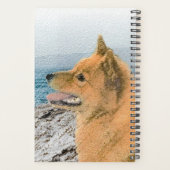 Finnischer Spitz beim Seashore-Gemälde - Hundekuns Planer (Rückseite)