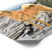 Finnischer Spitz beim Seashore-Gemälde - Hundekuns Poster (Ecke)