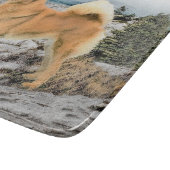 Finnischer Spitz beim Seashore-Gemälde - Hundekuns Schneidebrett (Ecke)
