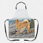 Finnischer Spitz beim Seashore-Gemälde - Hundekuns Schürze (Vorderseite)