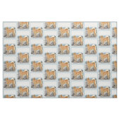 Finnischer Spitz beim Seashore-Gemälde - Hundekuns Stoff (Fat Quarter (45,7 x 55,9 cm))