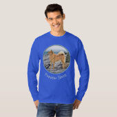 Finnischer Spitz beim Seashore-Gemälde - Hundekuns T-Shirt (Vorne ganz)