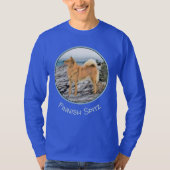 Finnischer Spitz beim Seashore-Gemälde - Hundekuns T-Shirt (Vorderseite)