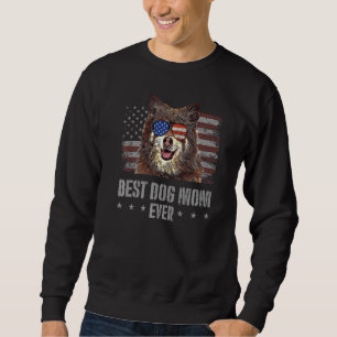 Finnischer Spitz Bester Hund Mama je Retro USA Sweatshirt