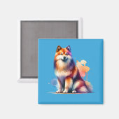 Finnischer Spitz Dog Magnet (Vorderseite/Rückseite)