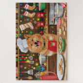 Finnischer Spitz Feiertag Backen: Feierliche Weihn Puzzle (Vertikal)