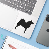 Finnischer Spitz Hund Silhouette Cool Canine Black Aufkleber (Laptop mit iPhone)