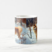 Finnischer Spitz lässt es Weihnachten schneien Kaffeetasse (Mittel)