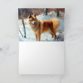 Finnischer Spitz lässt es Weihnachten schneien Karte (Innenseite)