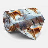 Finnischer Spitz lässt es Weihnachten schneien Krawatte (Gerollt)