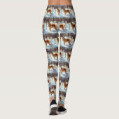 Finnischer Spitz lässt es Weihnachten schneien Leggings (Rückseite)