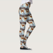 Finnischer Spitz lässt es Weihnachten schneien Leggings (Rechts)