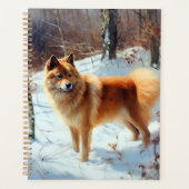 Finnischer Spitz lässt es Weihnachten schneien Planer (Vorderseite)