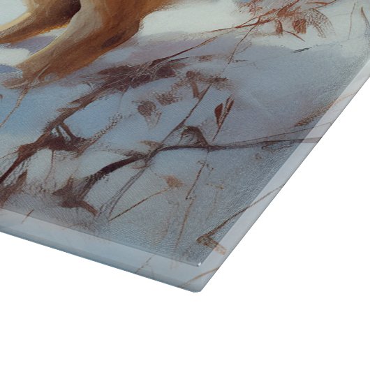 Finnischer Spitz lässt es Weihnachten schneien Schneidebrett (Ecke)