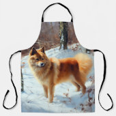 Finnischer Spitz lässt es Weihnachten schneien Schürze (Vorderseite)