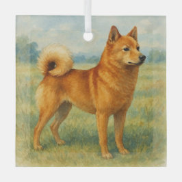 Finnischer Spitz Ornament Aus Glas