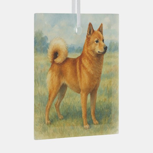 Finnischer Spitz Ornament Aus Glas (Vorderseite Rechts)